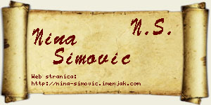 Nina Simović vizit kartica